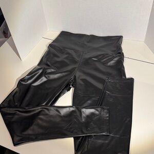 Black Faux Leather High-Waist Leggings